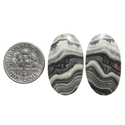 Prairie Agate Pair 15.3x26.3x4 mm Oval Shape Polished Gemstone LS83-07586