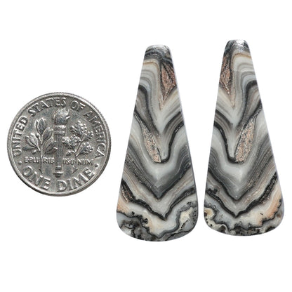 Prairie Agate Pair 14x33.4x3.3 mm Fancy Shape Polished Gemstone LS83-07590