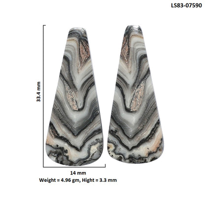Prairie Agate Pair 14x33.4x3.3 mm Fancy Shape Polished Gemstone LS83-07590