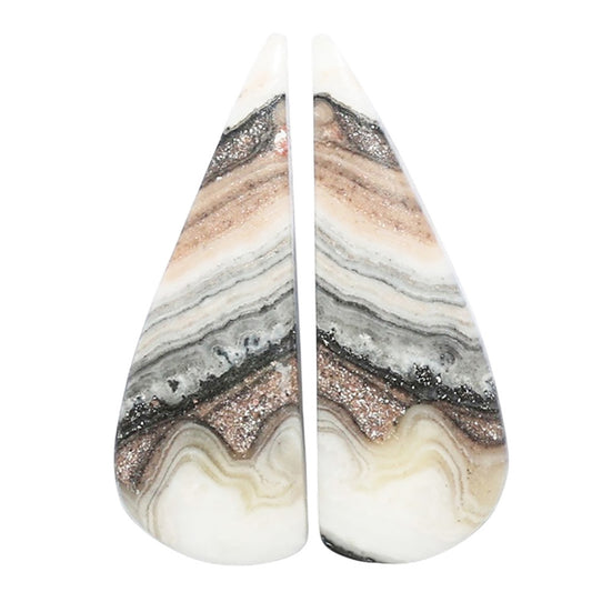 Prairie Agate Pair 11.4x31.6x3.5 mm Fancy Shape Polished Gemstone LS83-07591