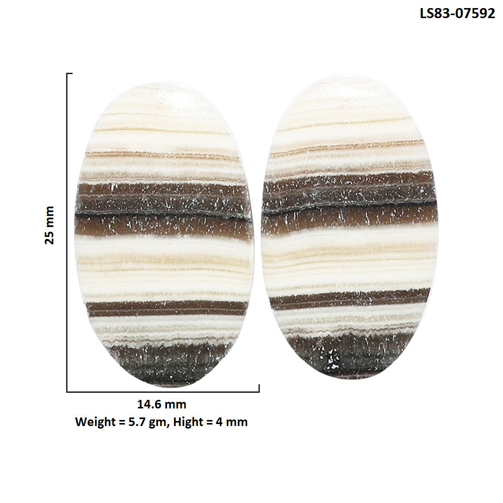 Prairie Agate Pair 14.6x25x4 mm Oval Shape Polished Gemstone LS83-07592