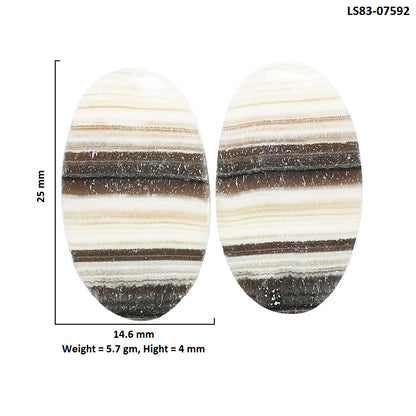 Prairie Agate Pair 14.6x25x4 mm Oval Shape Polished Gemstone LS83-07592