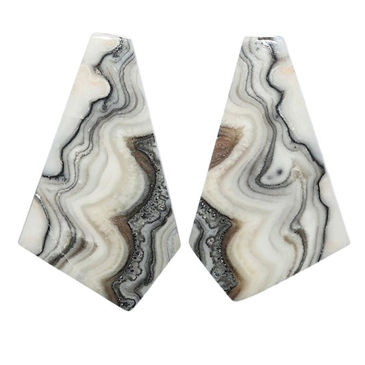 Prairie Agate Pair 16.1x27.6x2.7 mm Fancy Shape Polished Gemstone LS83-07594