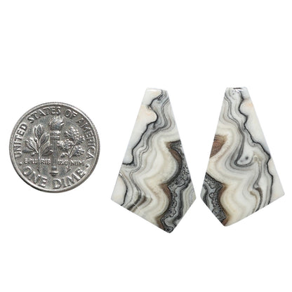 Prairie Agate Pair 16.1x27.6x2.7 mm Fancy Shape Polished Gemstone LS83-07594