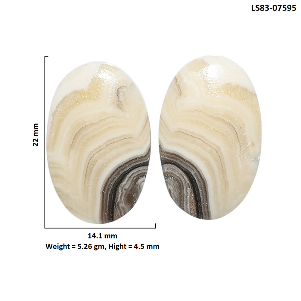 Prairie Agate Pair 14.1x22x4.5 mm Oval Shape Polished Gemstone LS83-07595