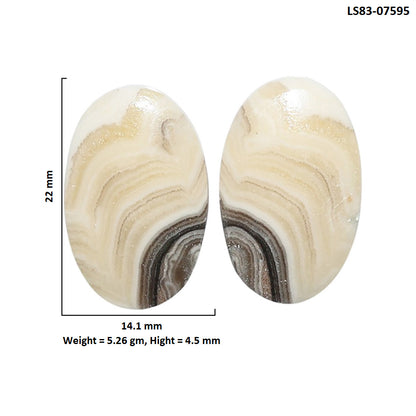 Prairie Agate Pair 14.1x22x4.5 mm Oval Shape Polished Gemstone LS83-07595