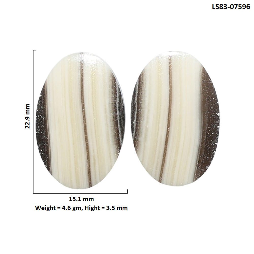 Prairie Agate Pair 15.1x22.9x3.5 mm Oval Shape Polished Gemstone LS83-07596