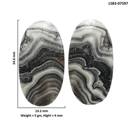 Prairie Agate Pair 13.2x24.6x4 mm Oval Shape Polished Gemstone LS83-07597