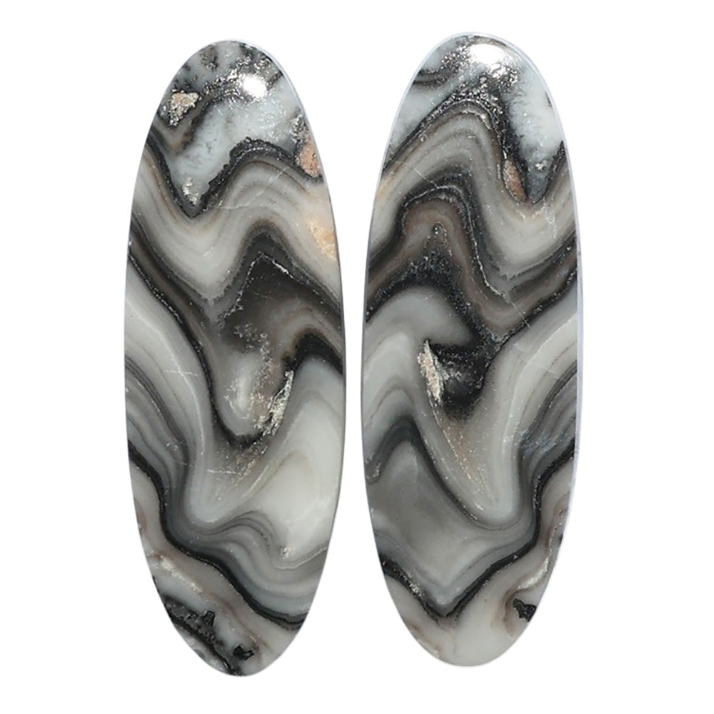 Prairie Agate Pair 10.5x30x4 mm Oval Shape Polished Gemstone LS83-07598