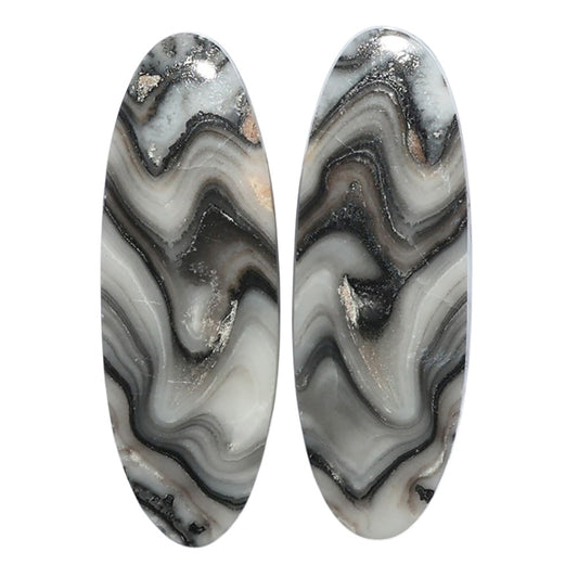 Prairie Agate Pair 10.5x30x4 mm Oval Shape Polished Gemstone LS83-07598