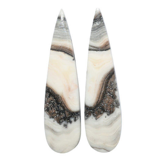 Prairie Agate Pair 10x39.25x3 mm Pear Shape Polished Gemstone LS83-07600
