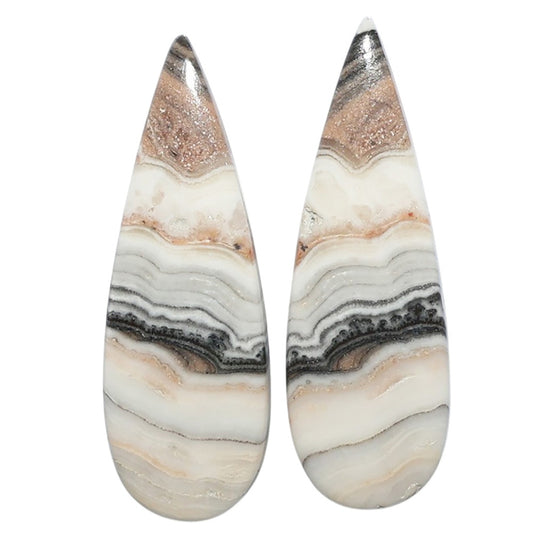 Prairie Agate Pair 11.5x33.8x3 mm Pear Shape Polished Gemstone LS83-07602