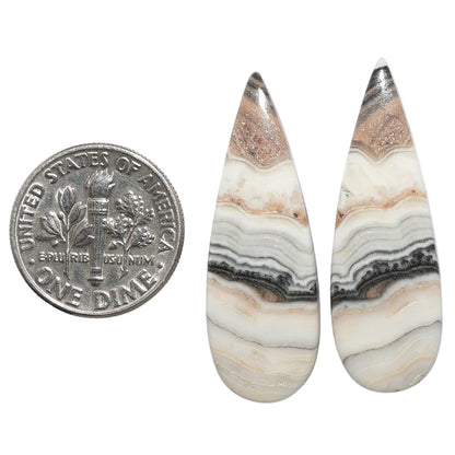 Prairie Agate Pair 11.5x33.8x3 mm Pear Shape Polished Gemstone LS83-07602