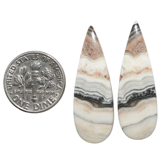 Prairie Agate Pair 11.5x33.8x3 mm Pear Shape Polished Gemstone LS83-07602