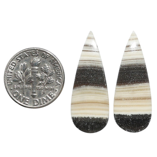 Prairie Agate Pair 11.1x29.5x4.3 mm Pear Shape Polished Gemstone LS83-07603