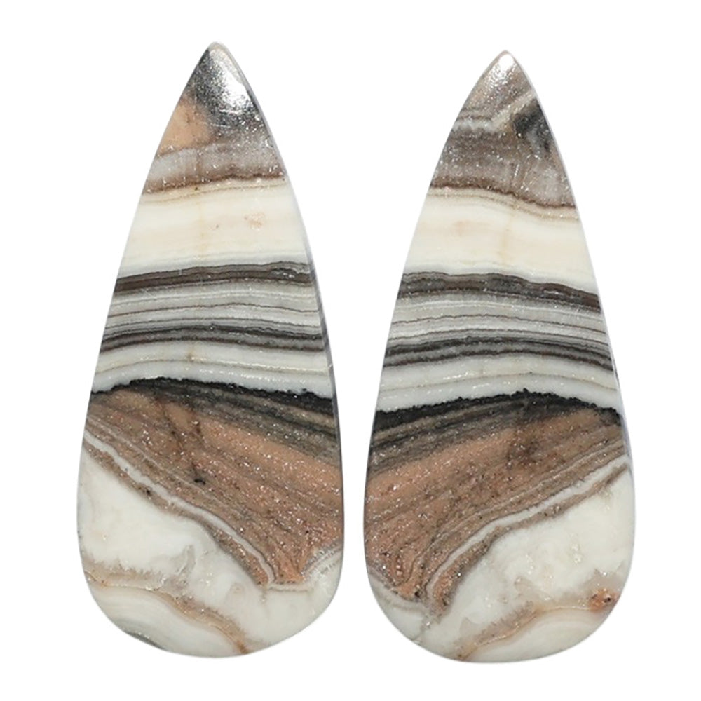 Prairie Agate Pair 12.7x28.7x3 mm Pear Shape Polished Gemstone LS83-07604