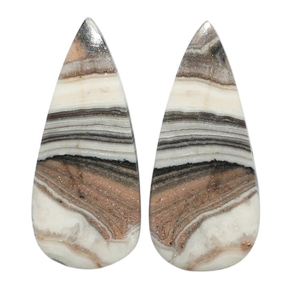 Prairie Agate Pair 12.7x28.7x3 mm Pear Shape Polished Gemstone LS83-07604