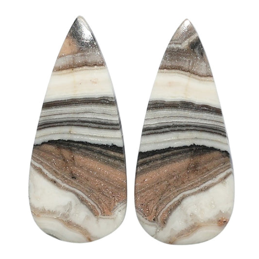 Prairie Agate Pair 12.7x28.7x3 mm Pear Shape Polished Gemstone LS83-07604