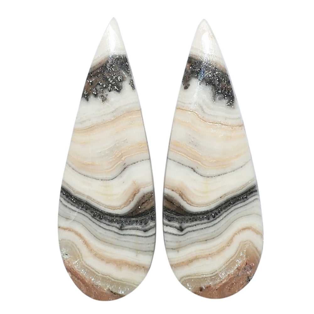 Prairie Agate Pair 10.8x30.9x3 mm Pear Shape Polished Gemstone LS83-07605