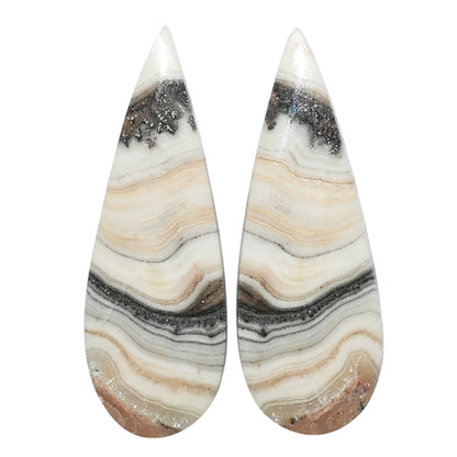 Prairie Agate Pair 10.8x30.9x3 mm Pear Shape Polished Gemstone LS83-07605