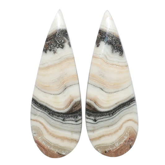 Prairie Agate Pair 10.8x30.9x3 mm Pear Shape Polished Gemstone LS83-07605