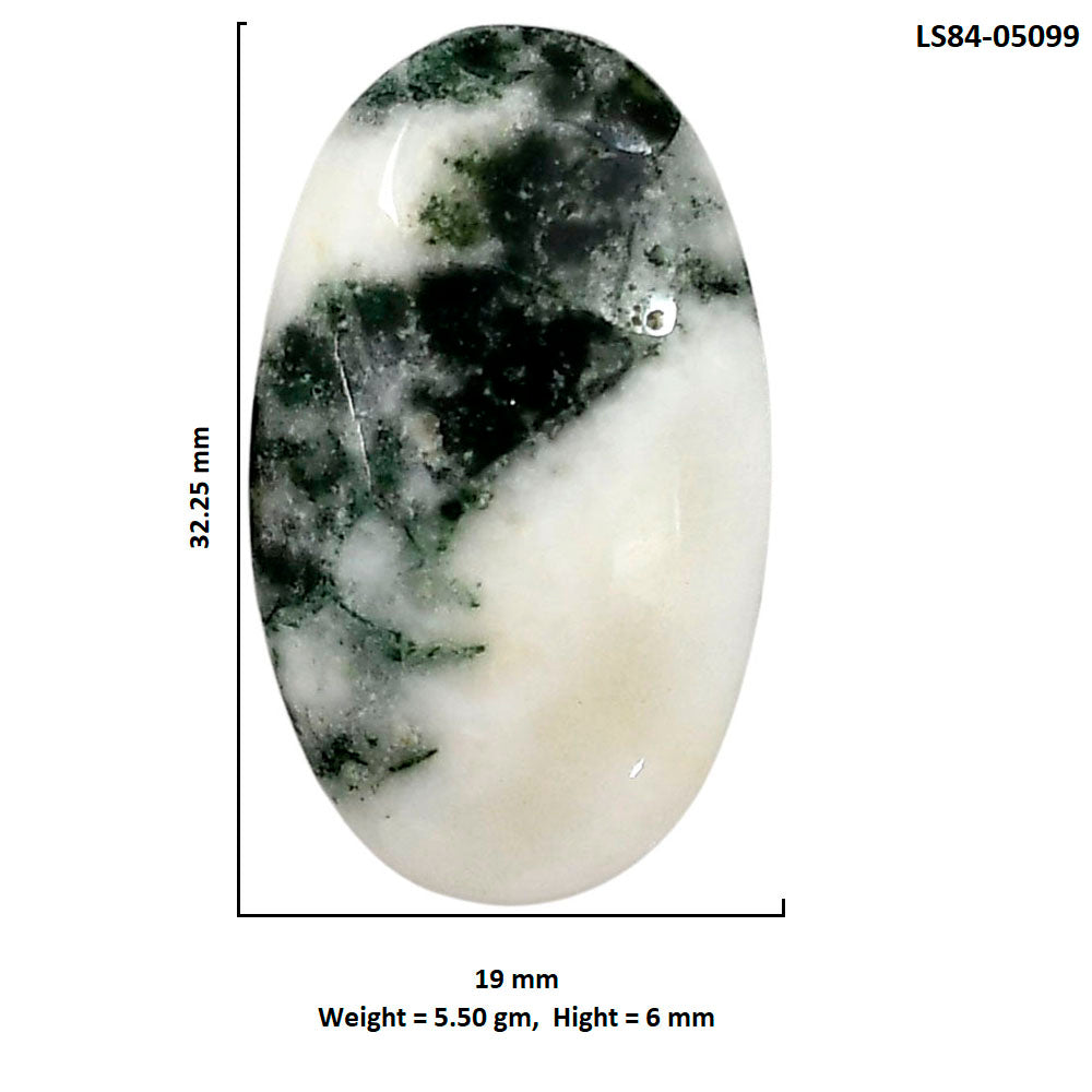 Tree Weed Moss Agate 19x32.25x6 mm Pear Shape Polished Gemstone LS84-05099