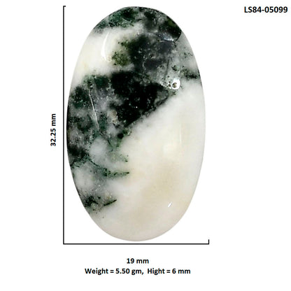 Tree Weed Moss Agate 19x32.25x6 mm Pear Shape Polished Gemstone LS84-05099