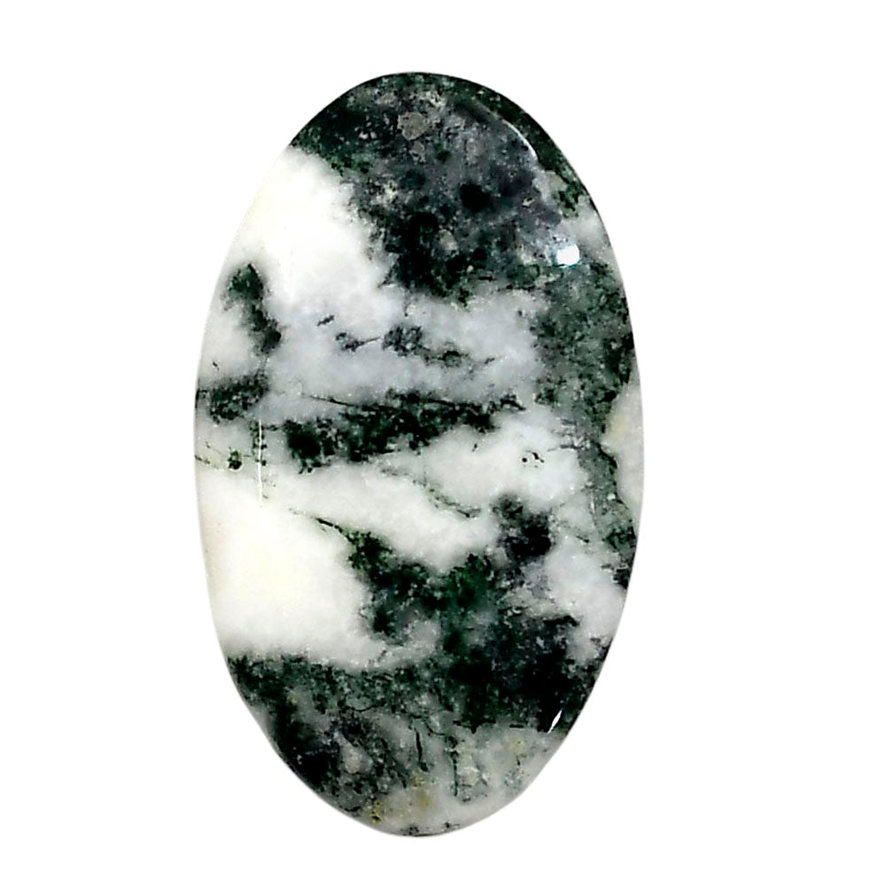 Tree Weed Moss Agate 20x34x4.5 mm Oval Shape Polished Gemstone LS84-05100