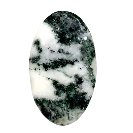 Tree Weed Moss Agate 20x34x4.5 mm Oval Shape Polished Gemstone LS84-05100