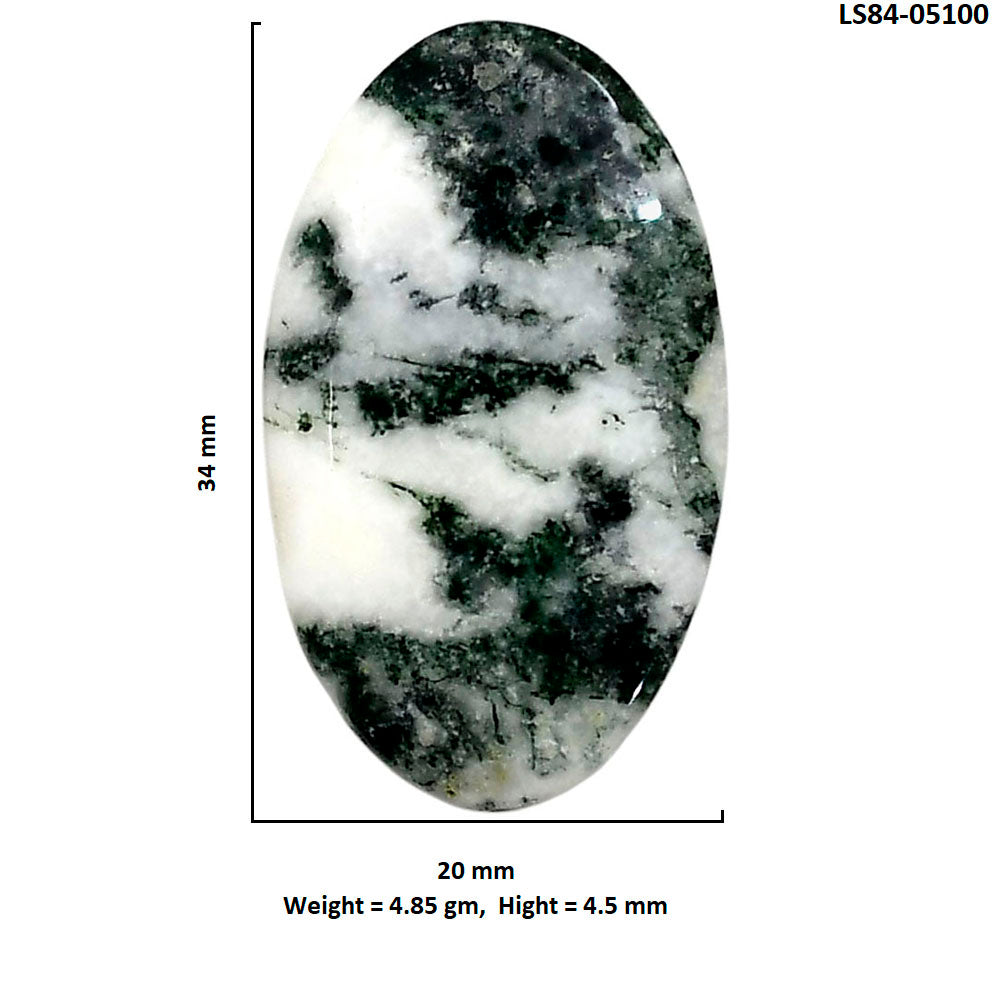 Tree Weed Moss Agate 20x34x4.5 mm Oval Shape Polished Gemstone LS84-05100