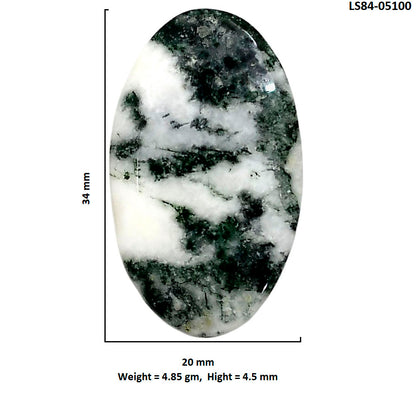 Tree Weed Moss Agate 20x34x4.5 mm Oval Shape Polished Gemstone LS84-05100