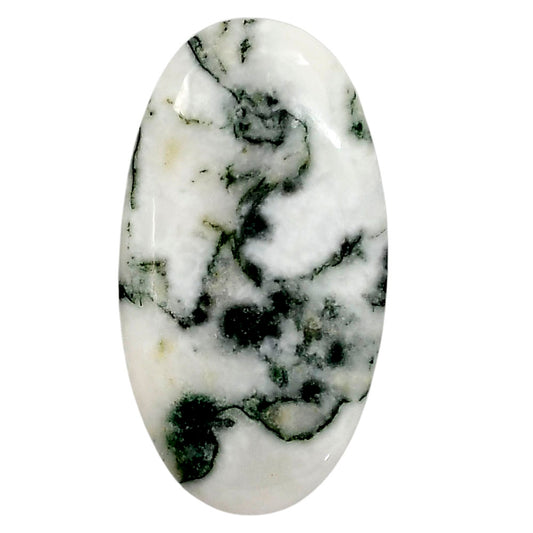 Tree Weed Moss Agate 21.8x40x5 mm Oval Shape Polished Gemstone LS84-05102