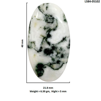 Tree Weed Moss Agate 21.8x40x5 mm Oval Shape Polished Gemstone LS84-05102