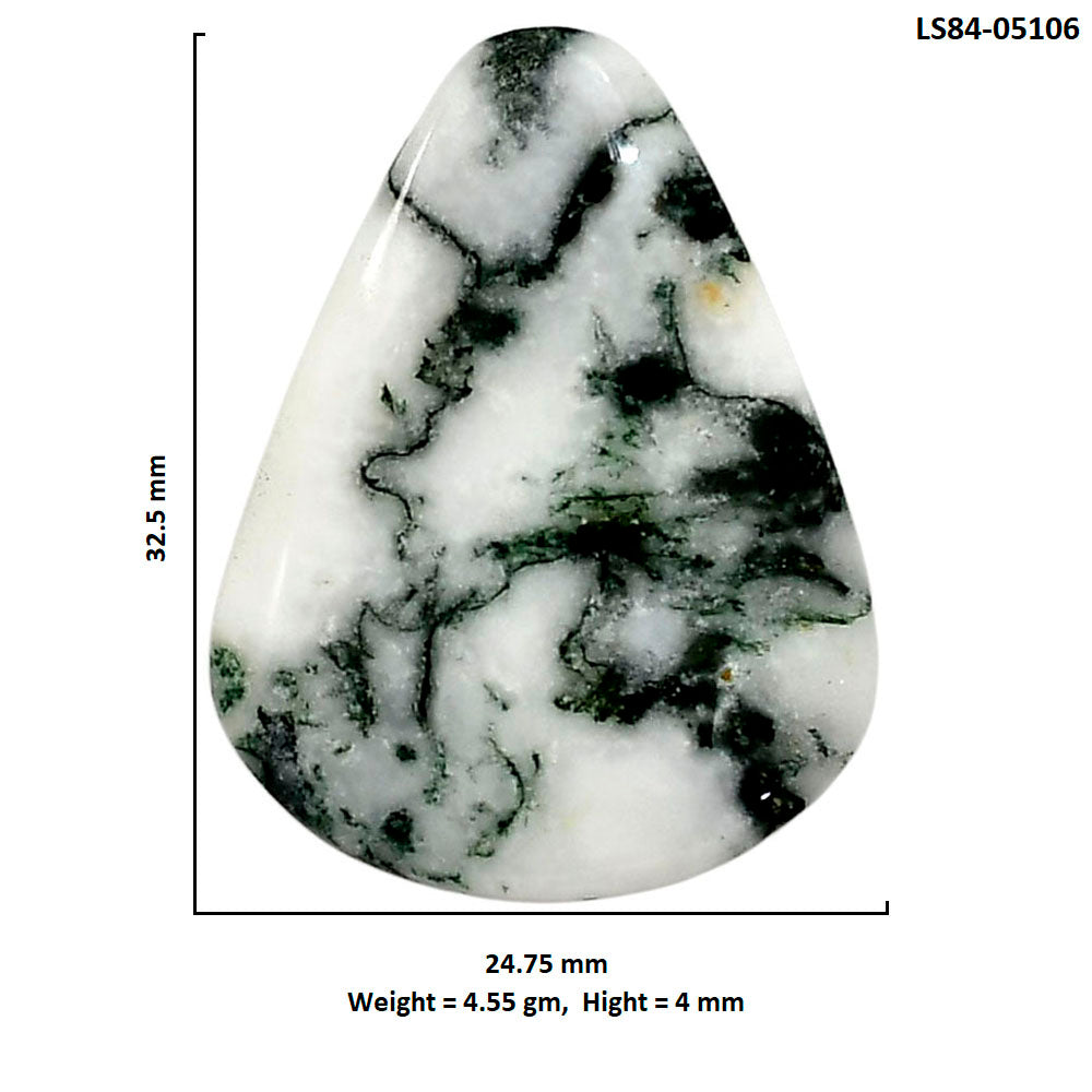 Tree Weed Moss Agate 24.75x32.5x4 mm Fancy Shape Polished Gemstone LS84-05106