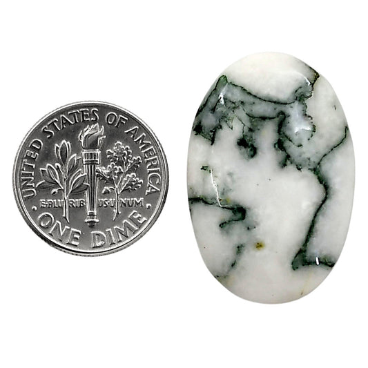Tree Weed Moss Agate 19.3x28.8x6 mm Oval Shape Polished Gemstone LS84-05113