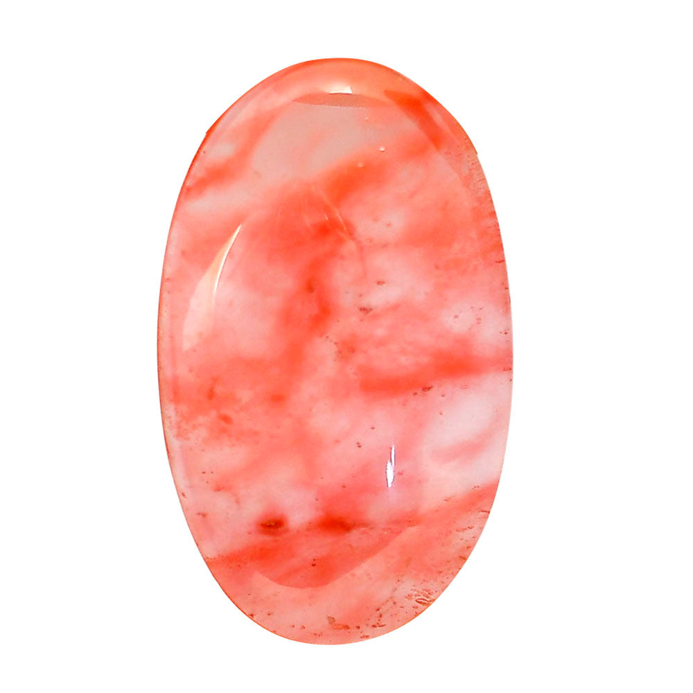 Watermelon Cherry Quartz 23x38x7 mm Oval Shape Polished Gemstone LS85-05116