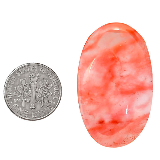 Watermelon Cherry Quartz 23x38x7 mm Oval Shape Polished Gemstone LS85-05116