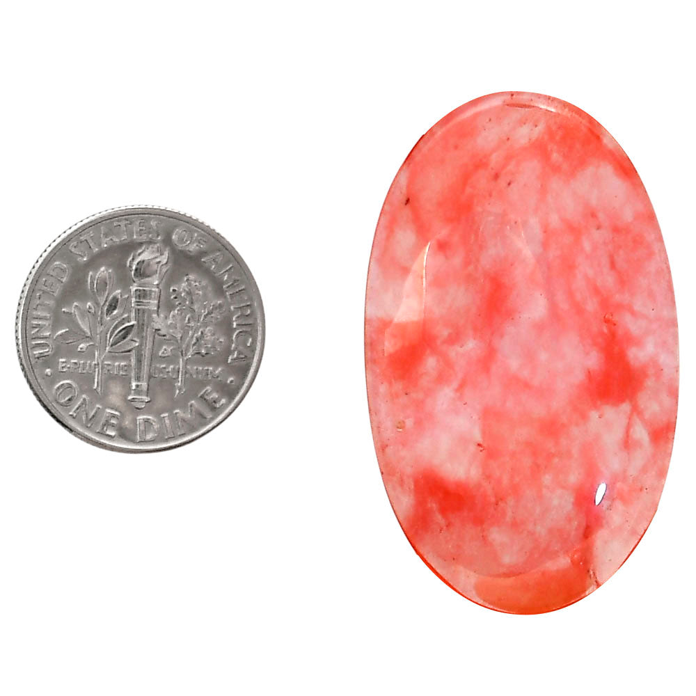 Watermelon Cherry Quartz 21.8x36.55x5.5 mm Oval Shape Polished Gemstone LS85-05117