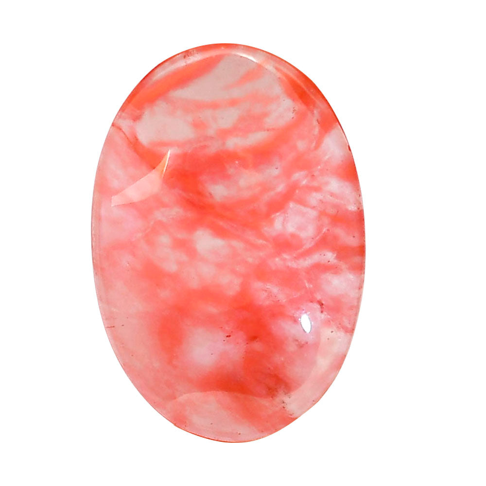 Watermelon Cherry Quartz 22.85x33.6x6.5 mm Oval Shape Polished Gemstone LS85-05118
