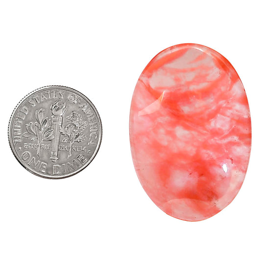 Watermelon Cherry Quartz 22.85x33.6x6.5 mm Oval Shape Polished Gemstone LS85-05118