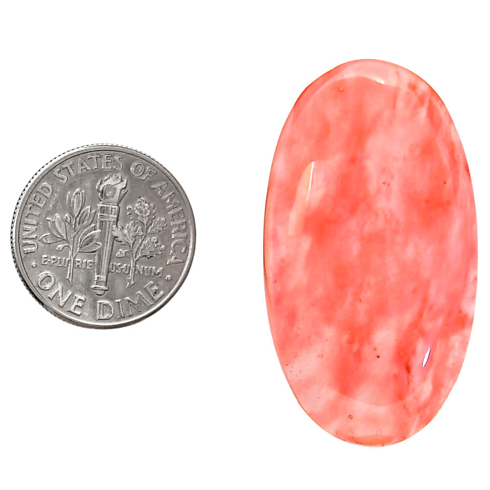 Watermelon Cherry Quartz 20.2x36.6x7 mm Oval Shape Polished Gemstone LS85-05119