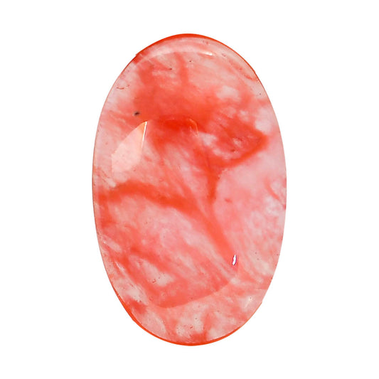 Watermelon Cherry Quartz 22x35.2x6.8 mm Oval Shape Polished Gemstone LS85-05120