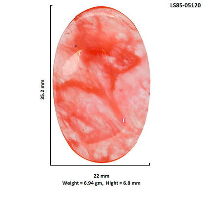 Watermelon Cherry Quartz 22x35.2x6.8 mm Oval Shape Polished Gemstone LS85-05120