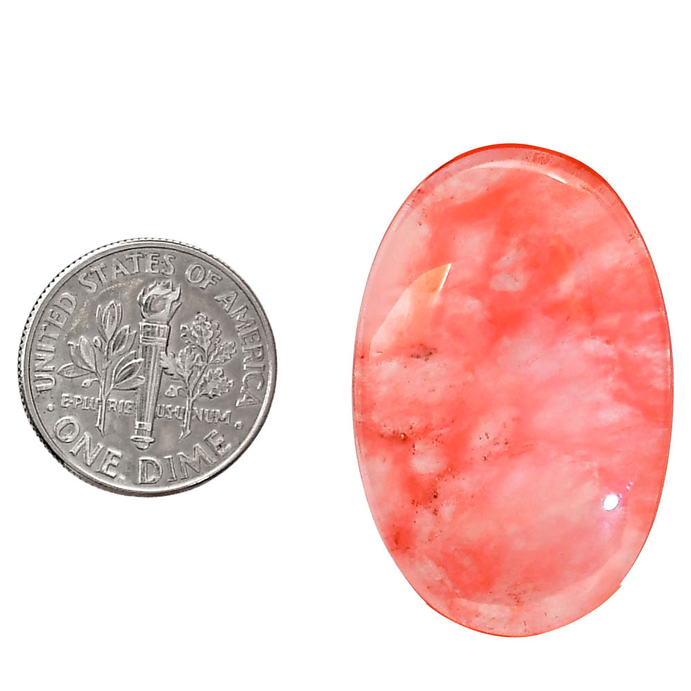 Watermelon Cherry Quartz 21.7x33.5x6 mm Oval Shape Polished Gemstone LS85-05121