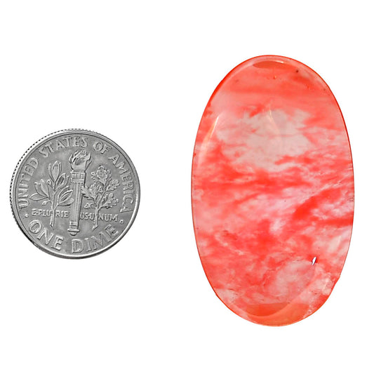 Watermelon Cherry Quartz 21.8x36.35x5.5 mm Oval Shape Polished Gemstone LS85-05123
