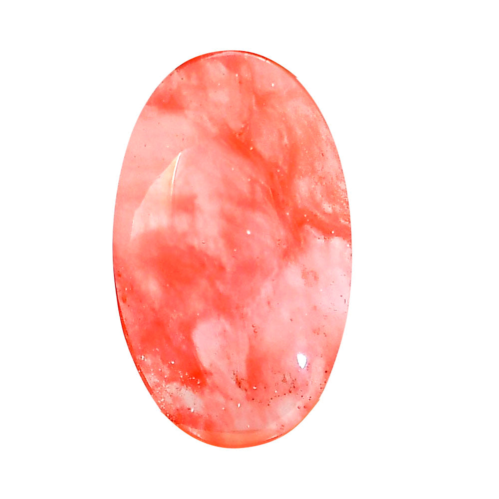 Watermelon Cherry Quartz 20x33.35x6.5 mm Oval Shape Polished Gemstone LS85-05126
