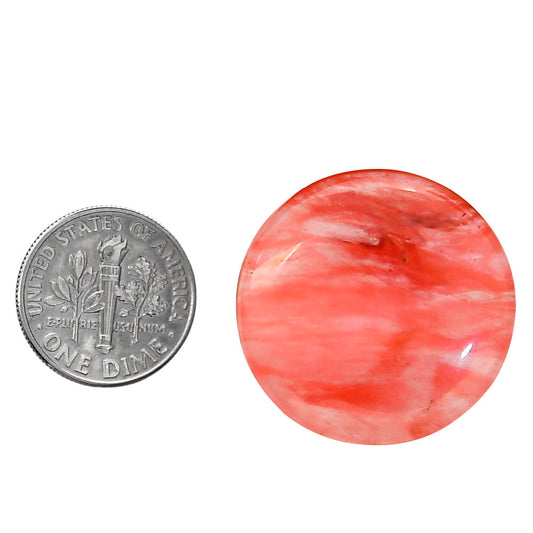 Watermelon Cherry Quartz 26.6x26.8x6.5 mm Round Shape Polished Gemstone LS85-05128