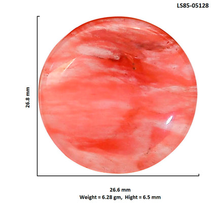 Watermelon Cherry Quartz 26.6x26.8x6.5 mm Round Shape Polished Gemstone LS85-05128