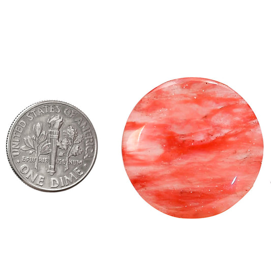 Watermelon Cherry Quartz 26.6x26.6x6.5 mm Round Shape Polished Gemstone LS85-05129