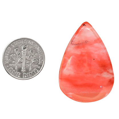 Watermelon Cherry Quartz 22.6x32.6x7 mm Pear Shape Polished Gemstone LS85-05132